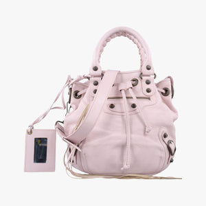 Pre-owned Balenciaga Pompon Pink Lambskin  shoulderbag | stylenewstar