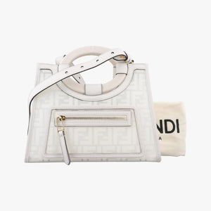 Pre-owned Fendi Runaway Shopper White PVC coated canvas 8BH353 shoulderbag | stylenewstar