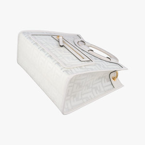 Pre-owned Fendi Runaway Shopper White PVC coated canvas 8BH353 shoulderbag | stylenewstar