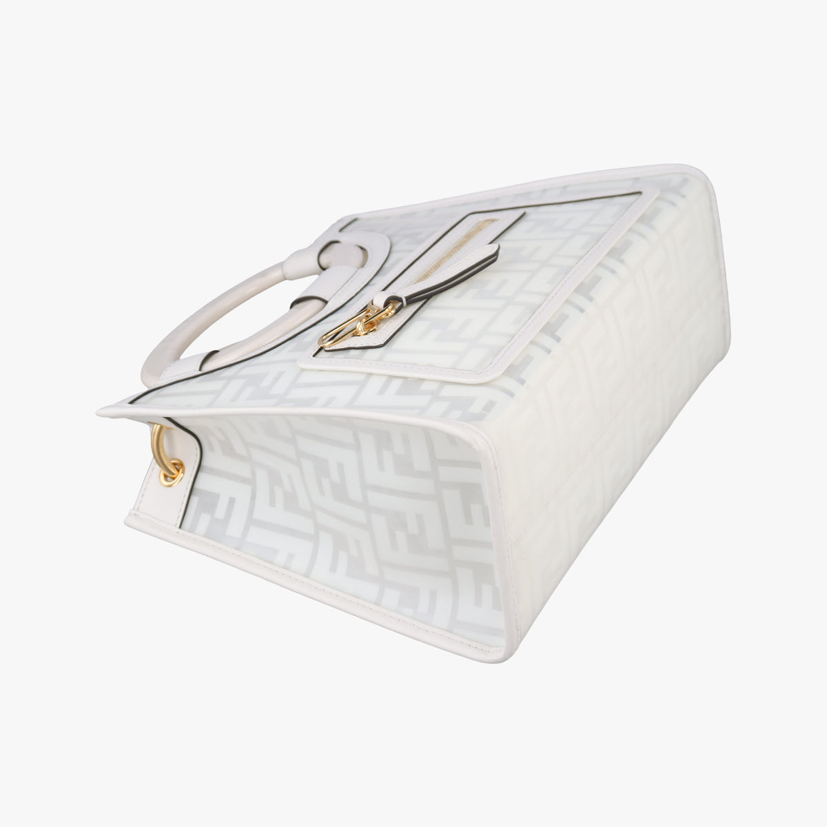 Pre-owned Fendi Runaway Shopper White PVC coated canvas 8BH353 shoulderbag | stylenewstar