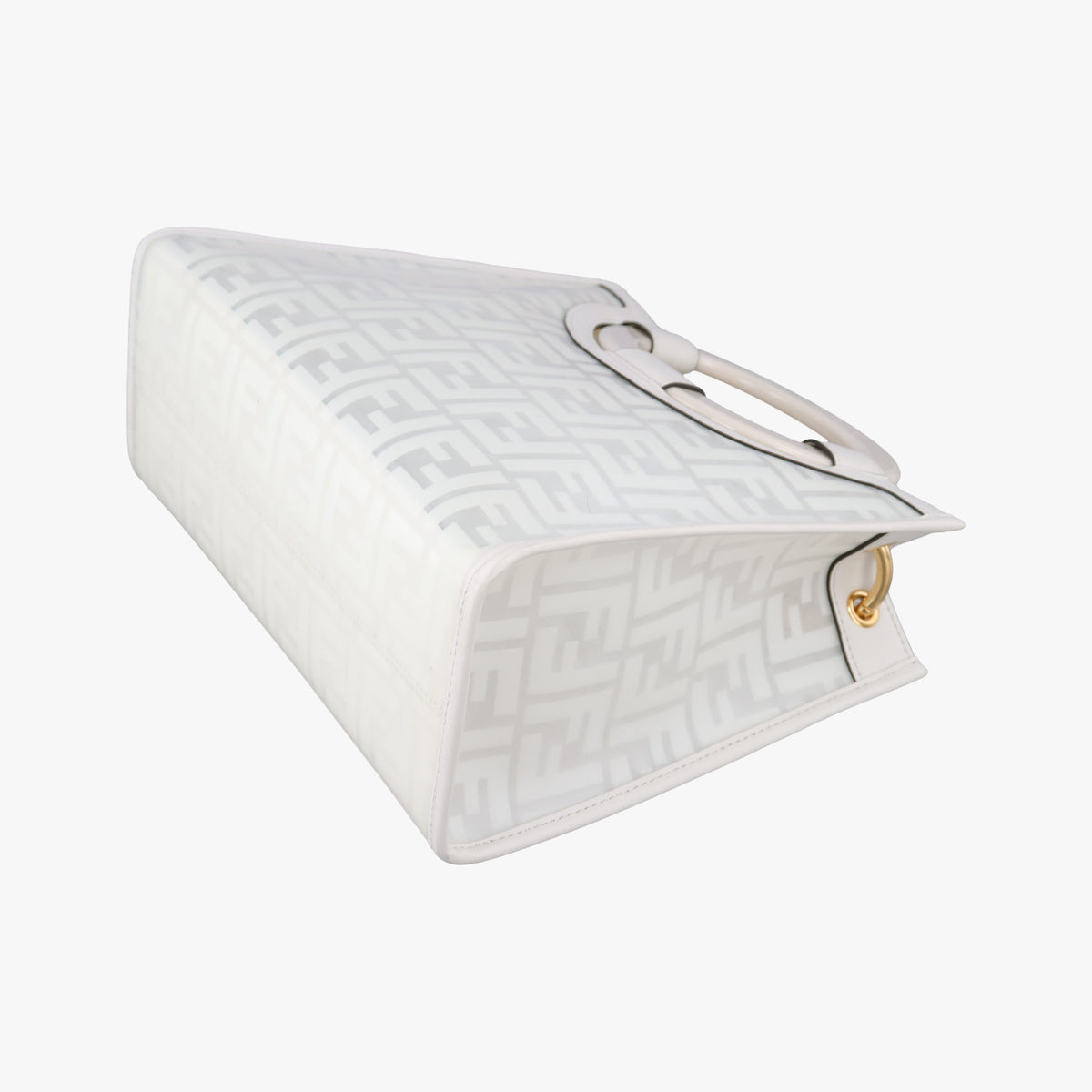 Pre-owned Fendi Runaway Shopper White PVC coated canvas 8BH353 shoulderbag | stylenewstar
