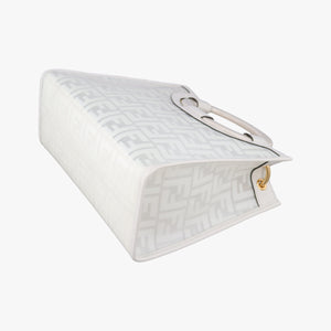Pre-owned Fendi Runaway Shopper White PVC coated canvas 8BH353 shoulderbag | stylenewstar