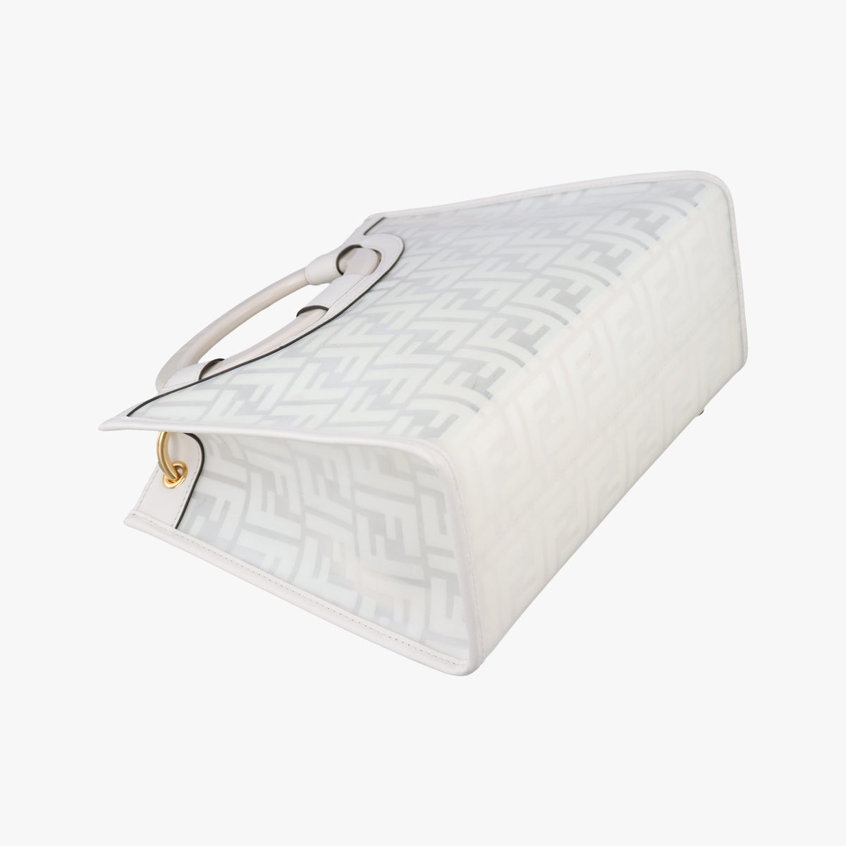 Pre-owned Fendi Runaway Shopper White PVC coated canvas 8BH353 shoulderbag | stylenewstar