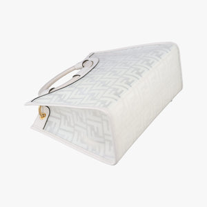 Pre-owned Fendi Runaway Shopper White PVC coated canvas 8BH353 shoulderbag | stylenewstar