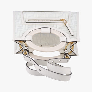 Pre-owned Fendi Runaway Shopper White PVC coated canvas 8BH353 shoulderbag | stylenewstar