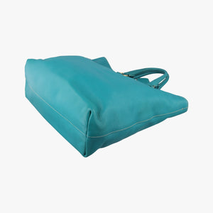 Pre-owned Prada Vitello Phoenix Blue Green Leather BN1713 handbag | stylenewstar