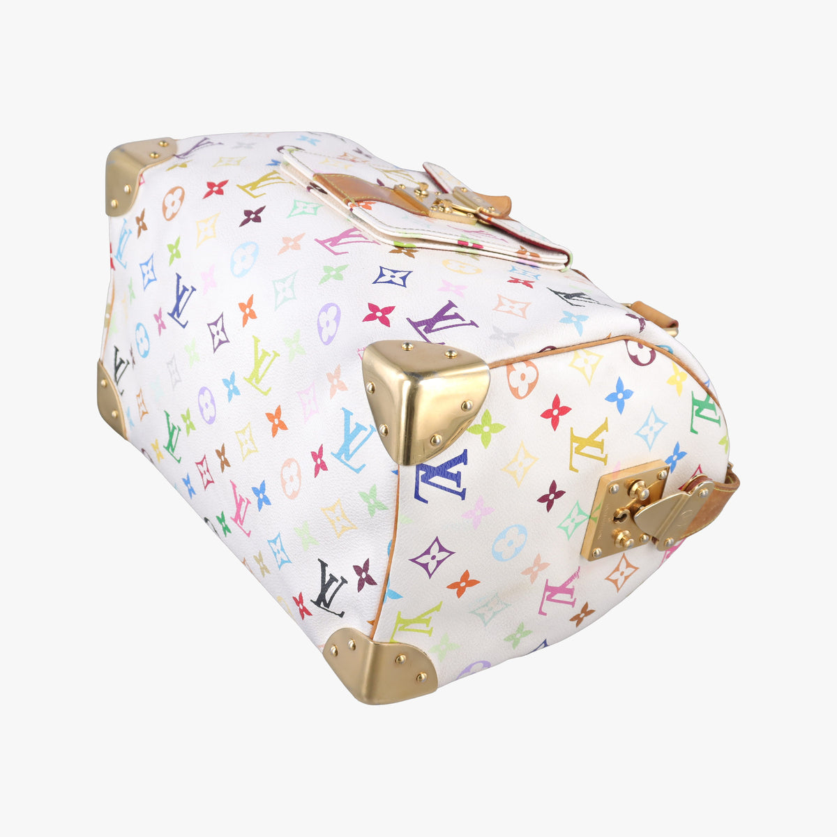 Pre-owned Louis Vuitton Speedy 30 white Monogram Multicolor M92643 handbag | stylenewstar