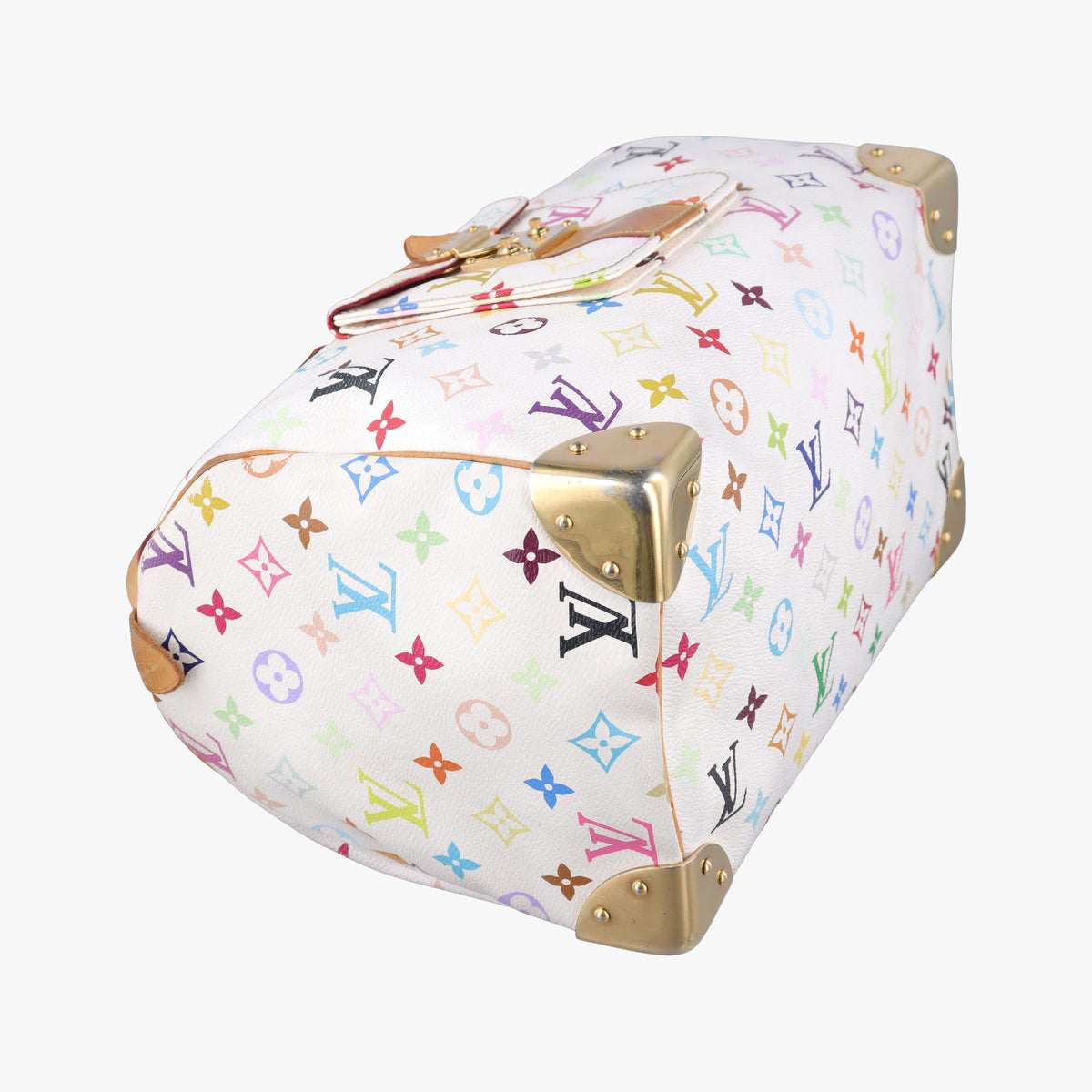 Pre-owned Louis Vuitton Speedy 30 white Monogram Multicolor M92643 handbag | stylenewstar