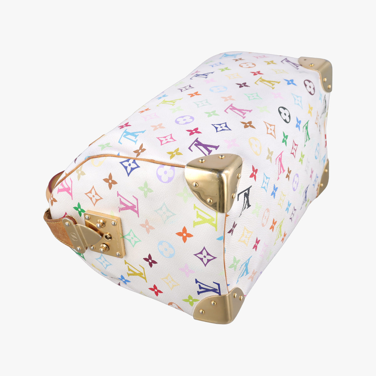 Pre-owned Louis Vuitton Speedy 30 white Monogram Multicolor M92643 handbag | stylenewstar