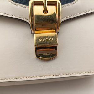 Pre-owned Gucci Sylvie White Leather 421882 shoulderbag | stylenewstar