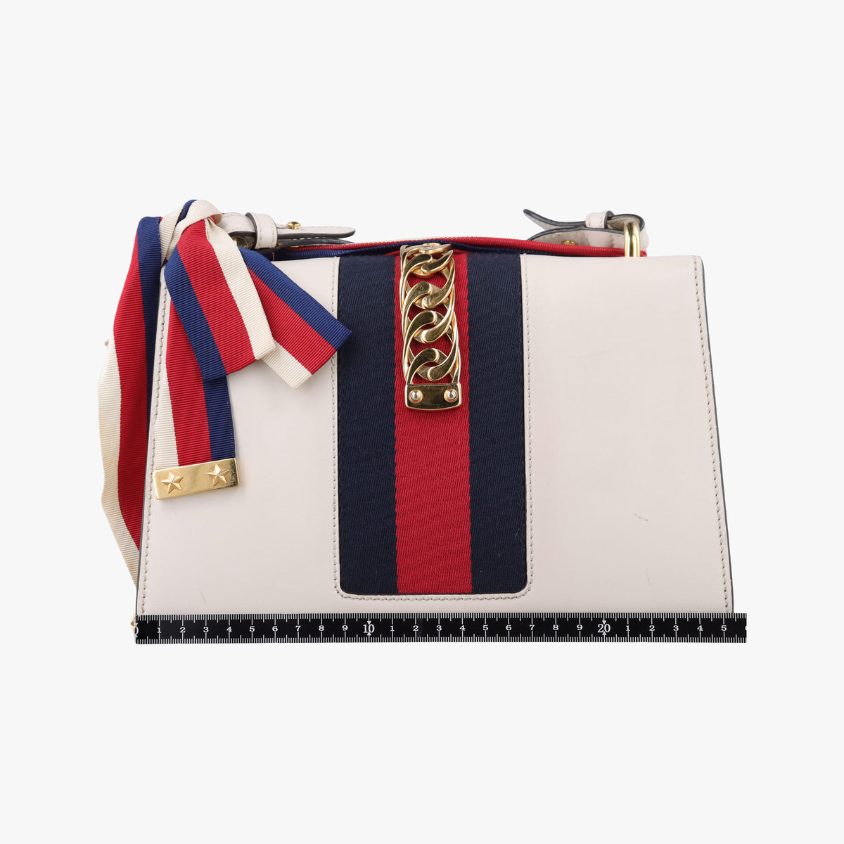 Pre-owned Gucci Sylvie White Leather 421882 shoulderbag | stylenewstar