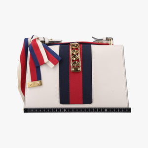Pre-owned Gucci Sylvie White Leather 421882 shoulderbag | stylenewstar