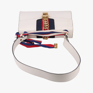 Pre-owned Gucci Sylvie White Leather 421882 shoulderbag | stylenewstar