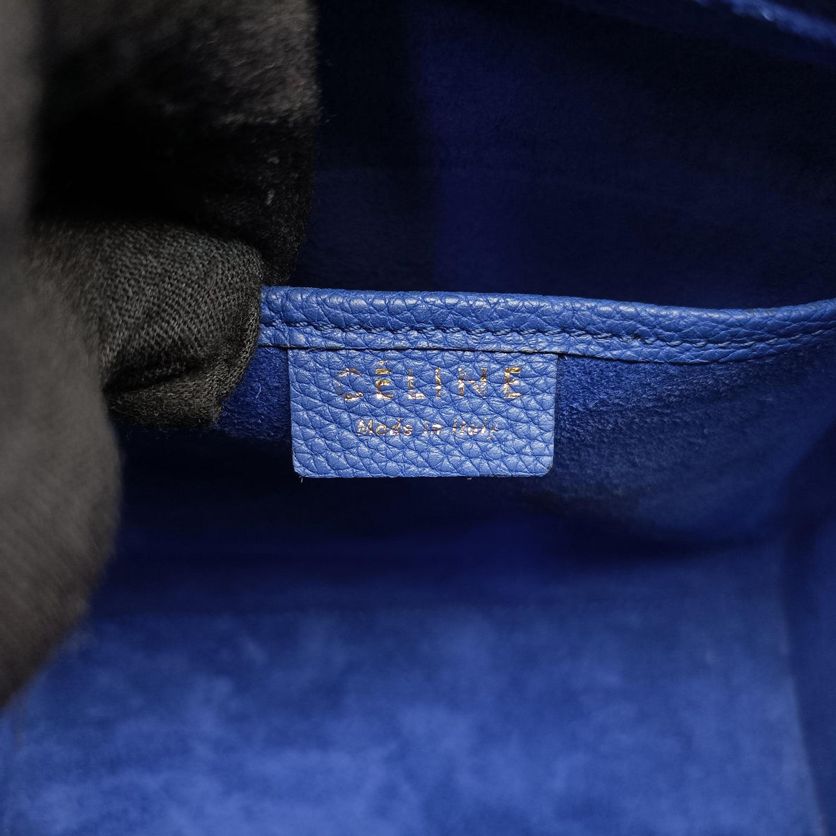 Pre-owned Celine luggage nano shopper Blue leather  shoulderbag | stylenewstar