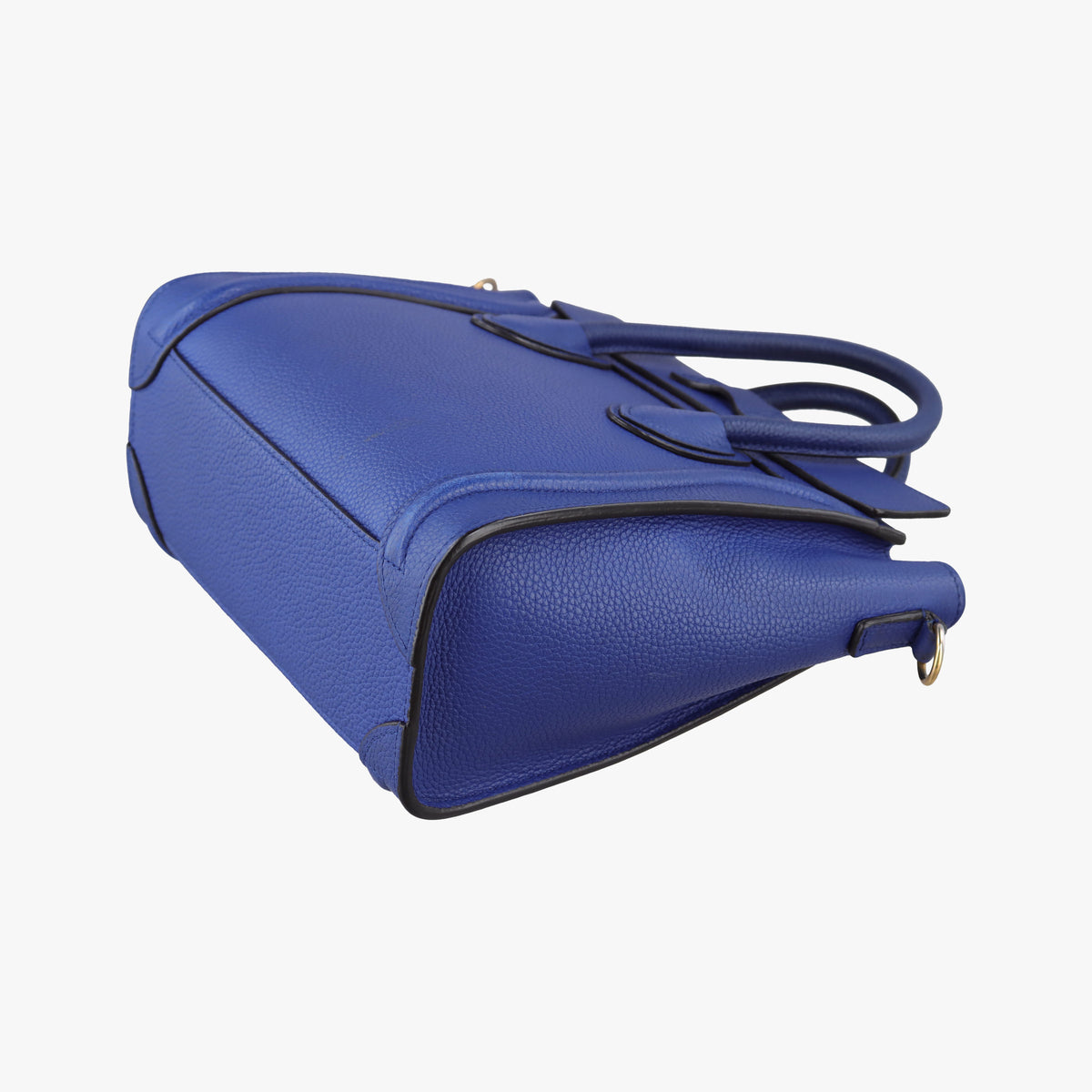 Pre-owned Celine luggage nano shopper Blue leather  shoulderbag | stylenewstar
