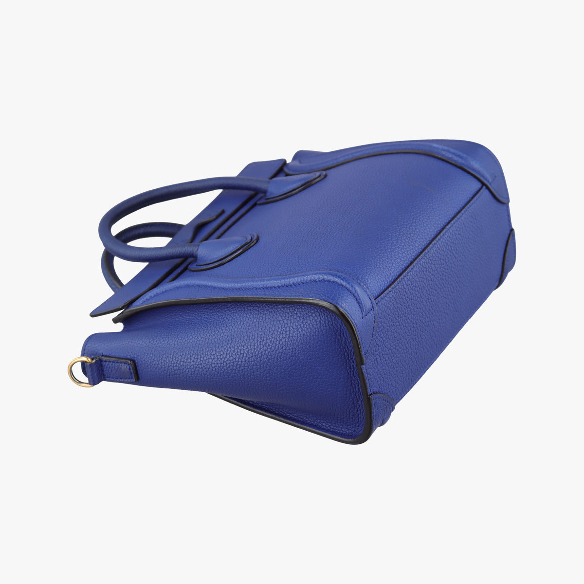 Pre-owned Celine luggage nano shopper Blue leather  shoulderbag | stylenewstar