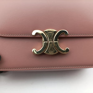 Pre-owned Celine Teen Triomphe Pink Leather 188423BF4 shoulderbag | stylenewstar