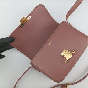 Pre-owned Celine Teen Triomphe Pink Leather 188423BF4 shoulderbag | stylenewstar