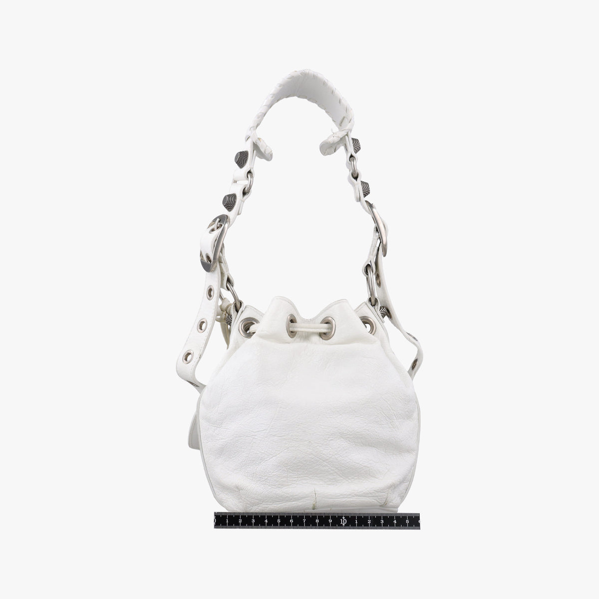 Pre-owned Balenciaga Le Cagole White lambskin  shoulderbag | stylenewstar