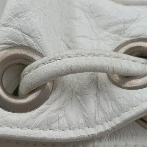 Pre-owned Balenciaga Le Cagole White lambskin  shoulderbag | stylenewstar