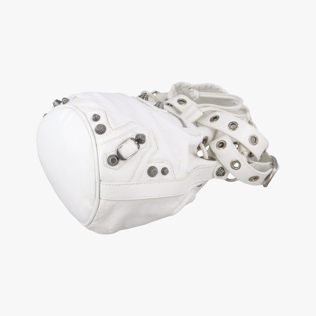 Pre-owned Balenciaga Le Cagole White lambskin  shoulderbag | stylenewstar