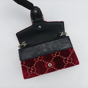 Pre-owned Gucci Dionysus Red×Black velour 476432 shoulderbag | stylenewstar
