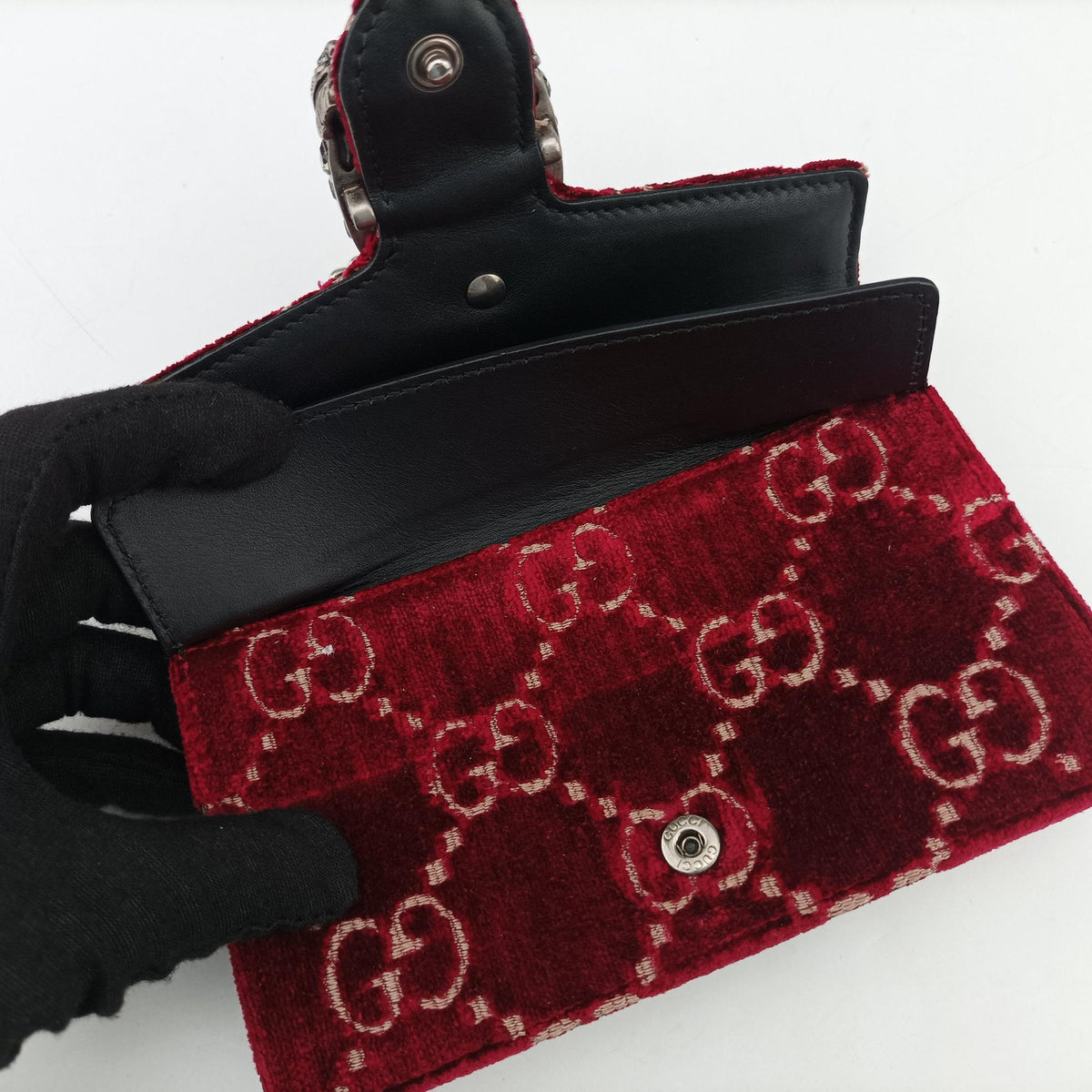 Pre-owned Gucci Dionysus Red×Black velour 476432 shoulderbag | stylenewstar