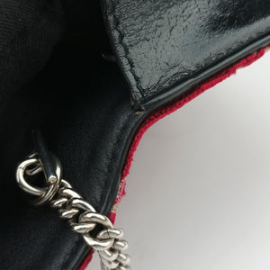 Pre-owned Gucci Dionysus Red×Black velour 476432 shoulderbag | stylenewstar