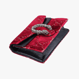 Pre-owned Gucci Dionysus Red×Black velour 476432 shoulderbag | stylenewstar