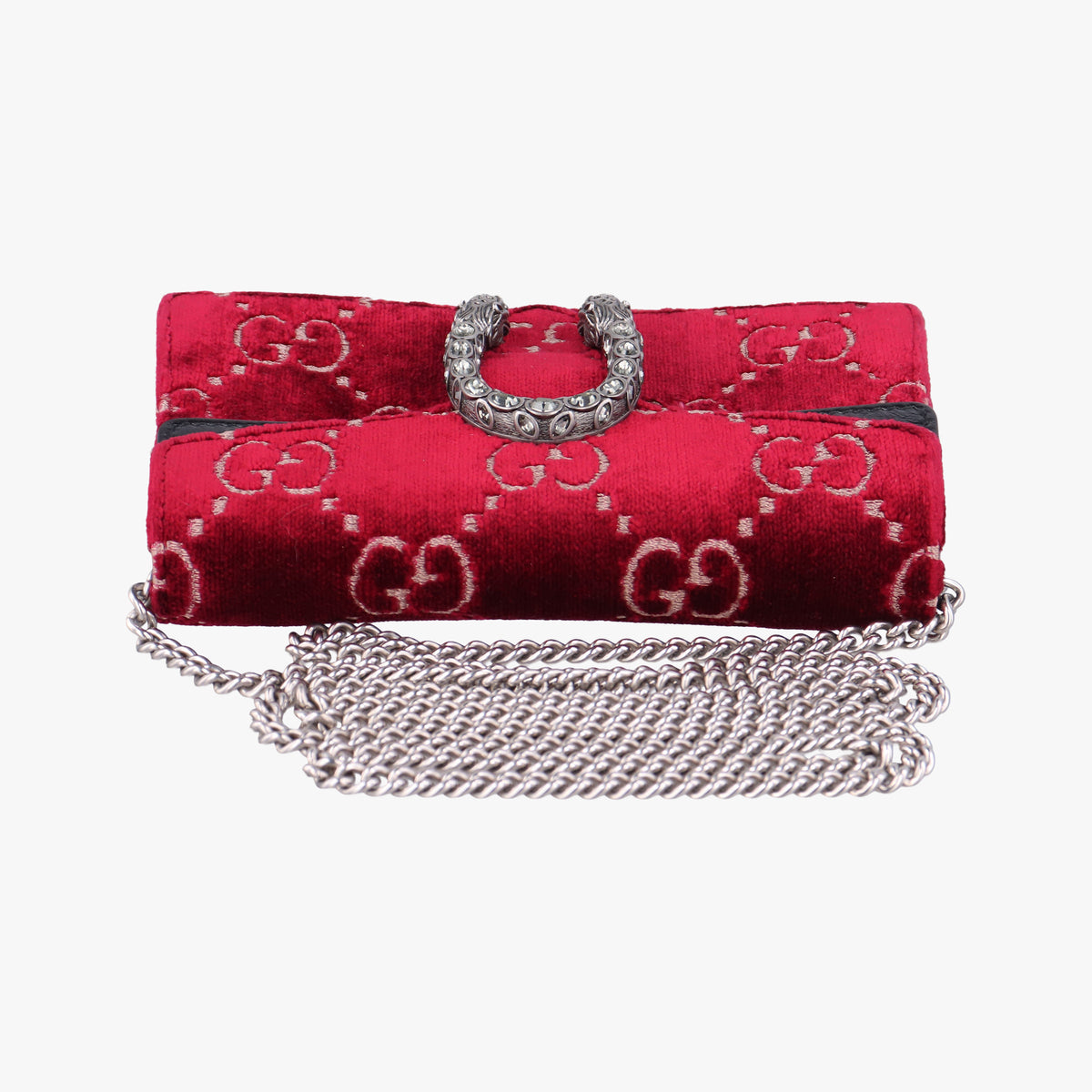 Pre-owned Gucci Dionysus Red×Black velour 476432 shoulderbag | stylenewstar