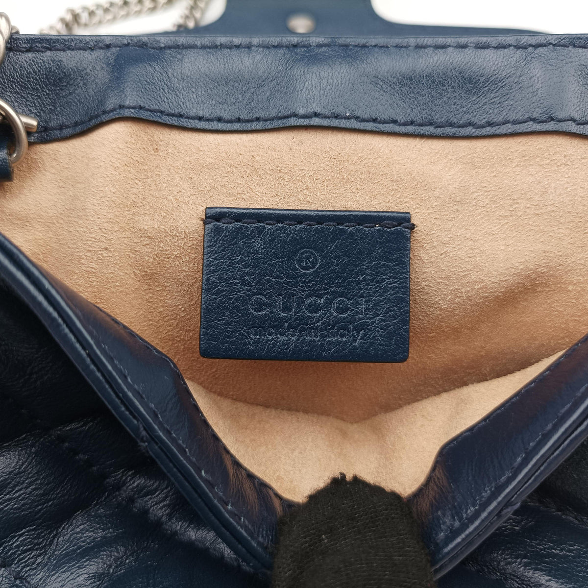 Pre-owned Gucci GG Marmont White×blue Leather 574969 shoulderbag | stylenewstar