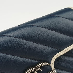 Pre-owned Gucci GG Marmont White×blue Leather 574969 shoulderbag | stylenewstar