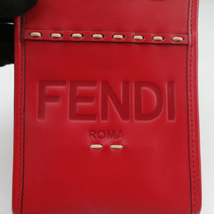 Pre-owned Fendi SUNSHINE SHOPPER Red Leather 8BS051 shoulderbag | stylenewstar