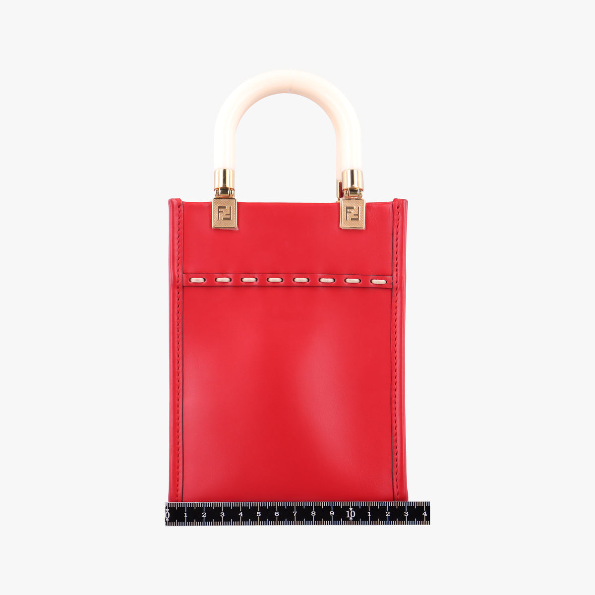 Pre-owned Fendi SUNSHINE SHOPPER Red Leather 8BS051 shoulderbag | stylenewstar