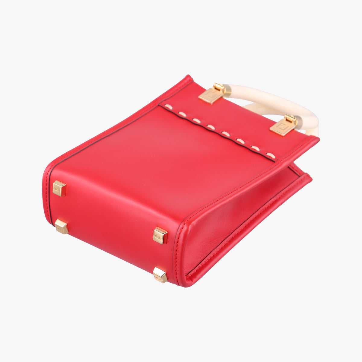Pre-owned Fendi SUNSHINE SHOPPER Red Leather 8BS051 shoulderbag | stylenewstar