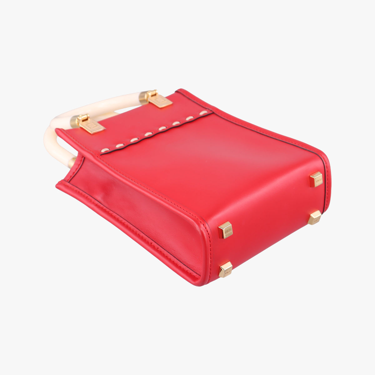 Pre-owned Fendi SUNSHINE SHOPPER Red Leather 8BS051 shoulderbag | stylenewstar