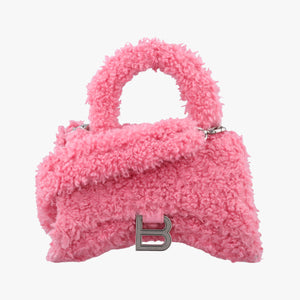 Secondhand Balenciaga Hourglass Pink wool 676384 shoulderbag | stylenewstar