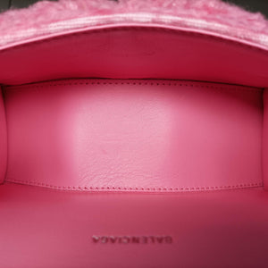 Secondhand Balenciaga Hourglass Pink wool 676384 shoulderbag | stylenewstar