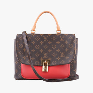Vintage Louis Vuitton MARIGNAN Brown × Coquelicot Monogram Canvas×calf leather M44286 shoulderbag | stylenewstar