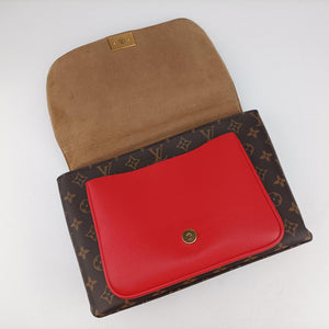 Vintage Louis Vuitton MARIGNAN Brown × Coquelicot Monogram Canvas×calf leather M44286 shoulderbag | stylenewstar