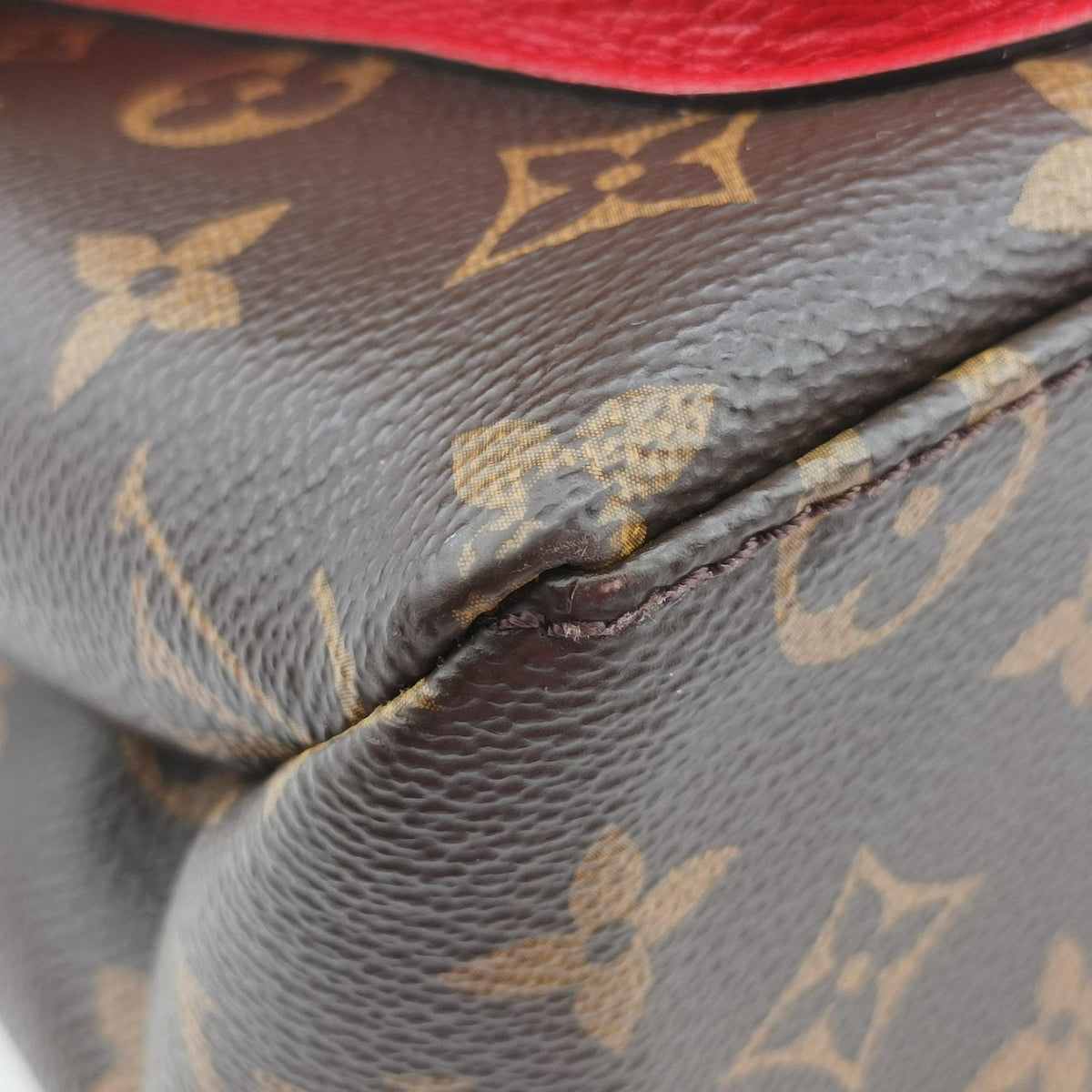 Vintage Louis Vuitton MARIGNAN Brown × Coquelicot Monogram Canvas×calf leather M44286 shoulderbag | stylenewstar