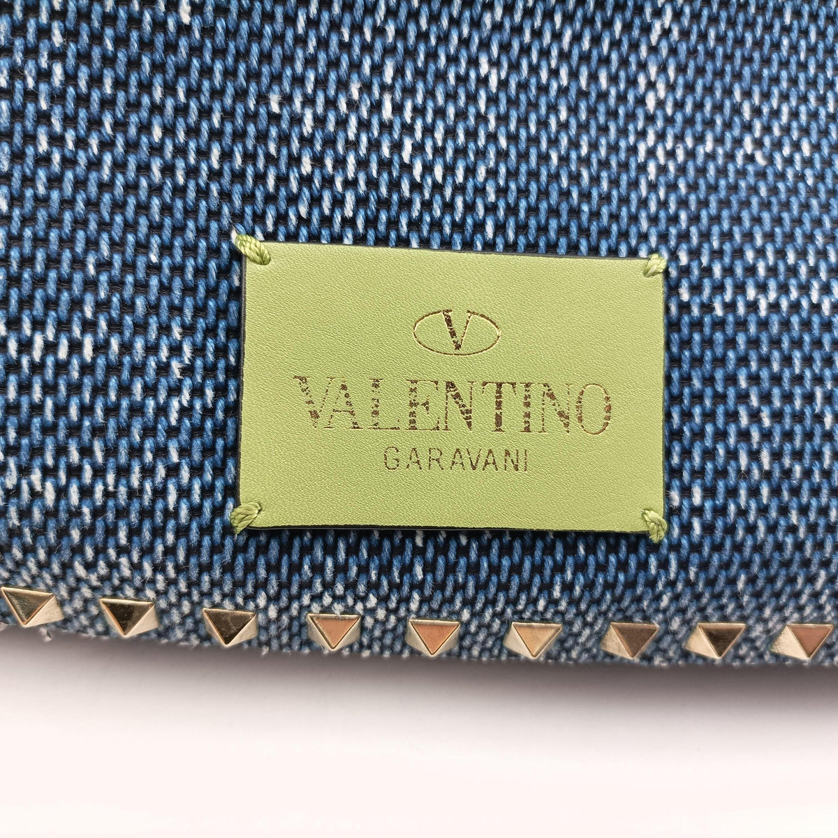 Pre-owned Valentino Rockstud Blue Denim  shoulderbag | stylenewstar