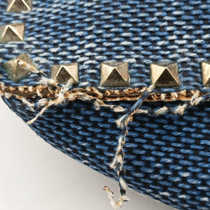 Pre-owned Valentino Rockstud Blue Denim  shoulderbag | stylenewstar