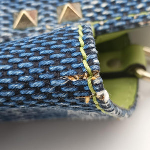 Pre-owned Valentino Rockstud Blue Denim  shoulderbag | stylenewstar