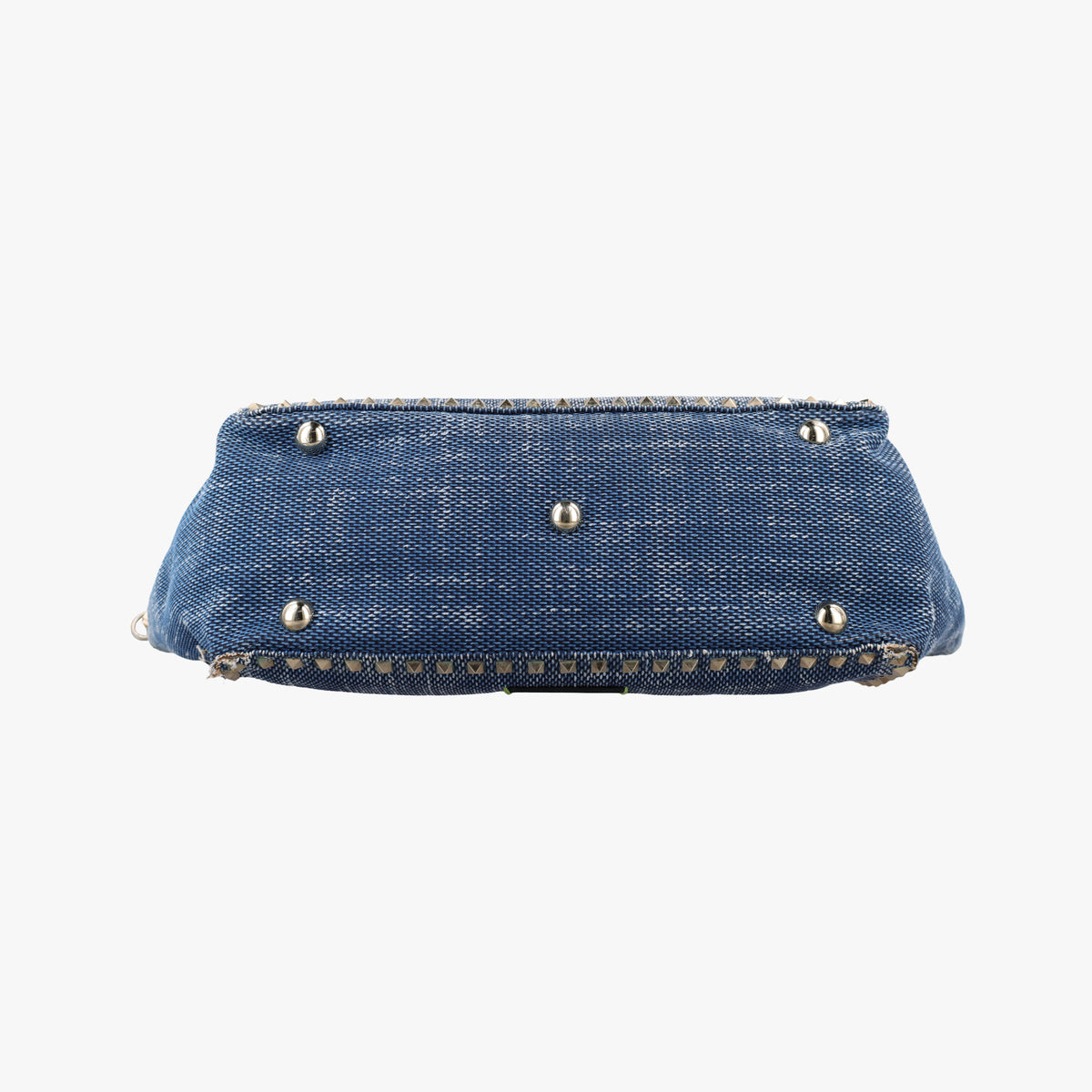 Pre-owned Valentino Rockstud Blue Denim  shoulderbag | stylenewstar