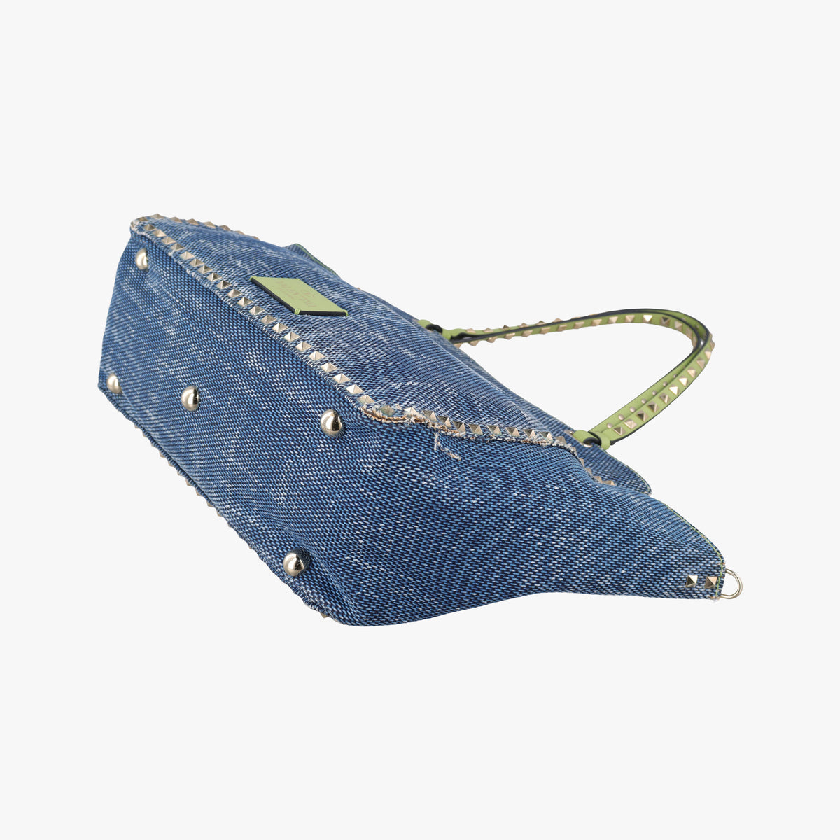 Pre-owned Valentino Rockstud Blue Denim  shoulderbag | stylenewstar