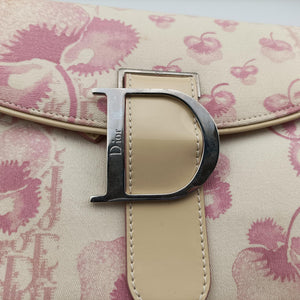 Vintage Christian Dior Trotter Cherry Blossom White×Multicolour canvas  shoulderbag | stylenewstar