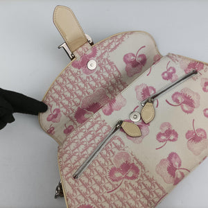 Vintage Christian Dior Trotter Cherry Blossom White×Multicolour canvas  shoulderbag | stylenewstar