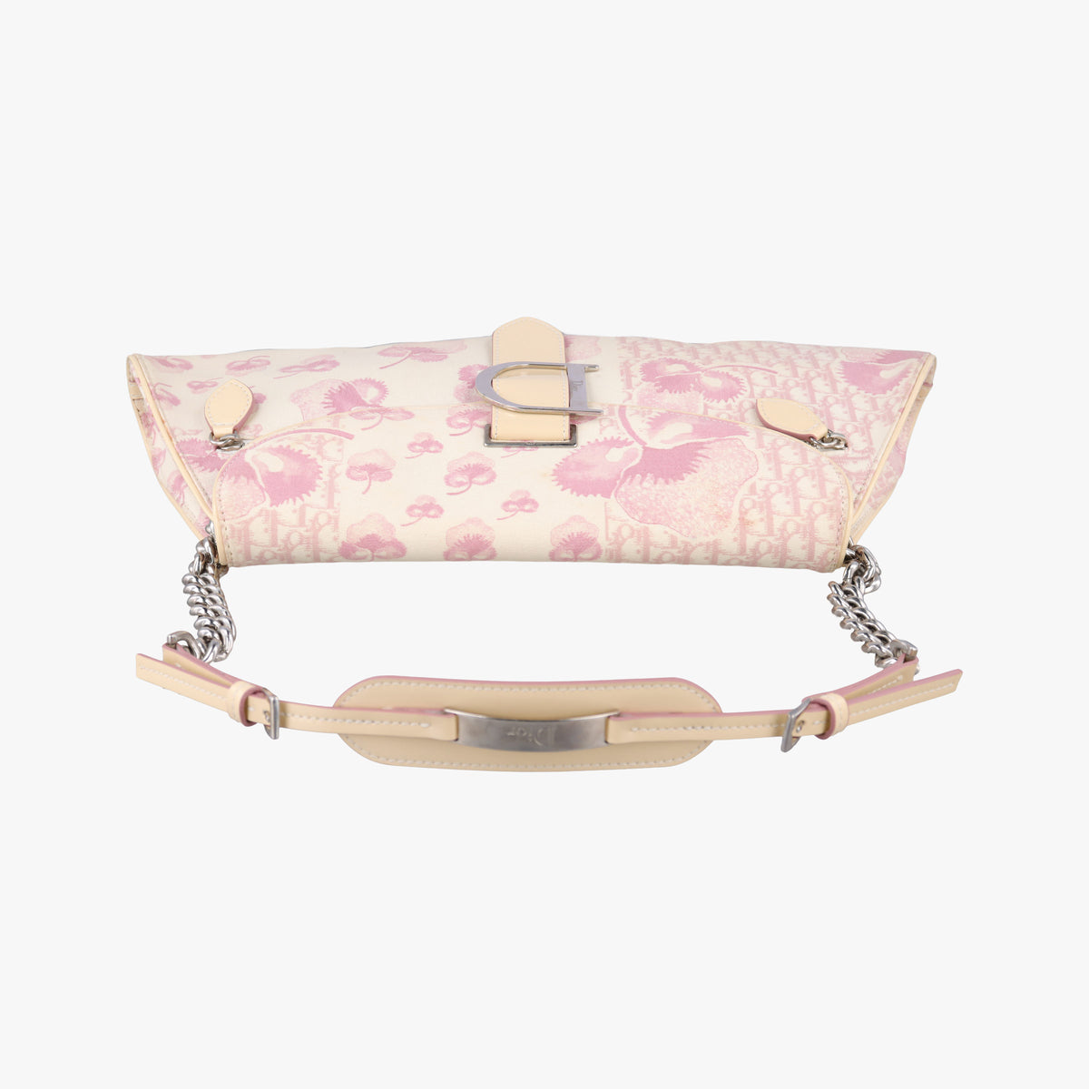 Vintage Christian Dior Trotter Cherry Blossom White×Multicolour canvas  shoulderbag | stylenewstar