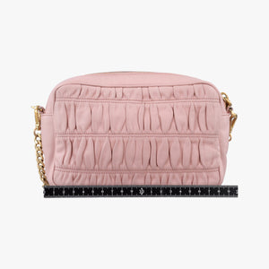 Pre-owned Prada Gaufre Pink lambskin 1BH112 shoulderbag | stylenewstar